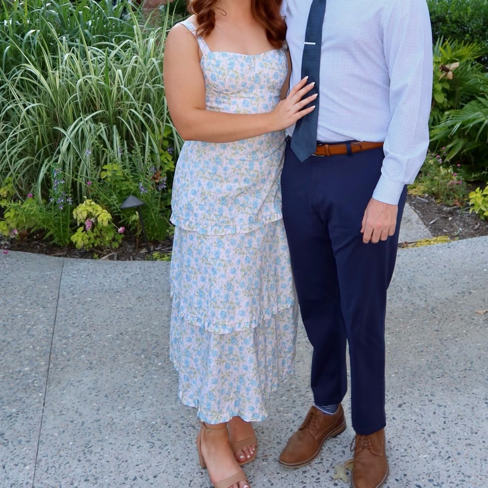 Show Me Your MuMu Blue Floral Maxi Dress - Lady Corset Dress in Charming Rose